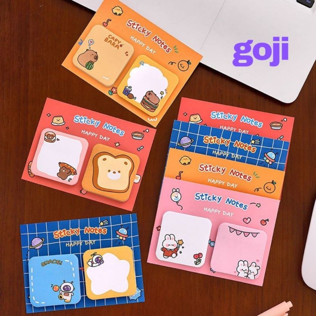Jual GOJI Sticky Notes Set Isi 60 Lembar Model Kotak Berwarna Stick ...