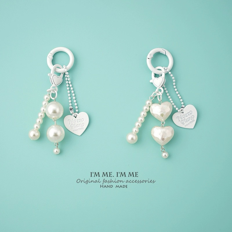 Jual [GH] White Chain Love Ball - Gantungan Kunci Tas Putih Rantai Love ...