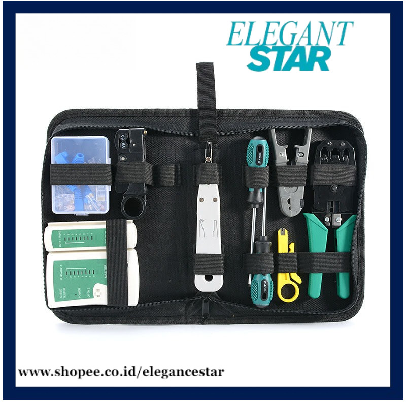 Jual 11 in 1 Computer Network Repair Tool Kit LAN Cable Tester Wire ...