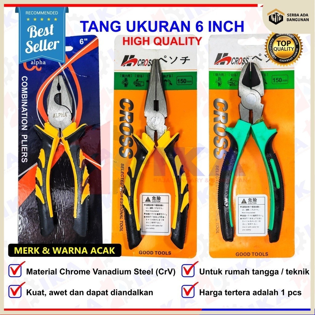 Jual SAB Tang 3 Macam Jenis = Kombinasi 6 inch / Lineman Combination ...