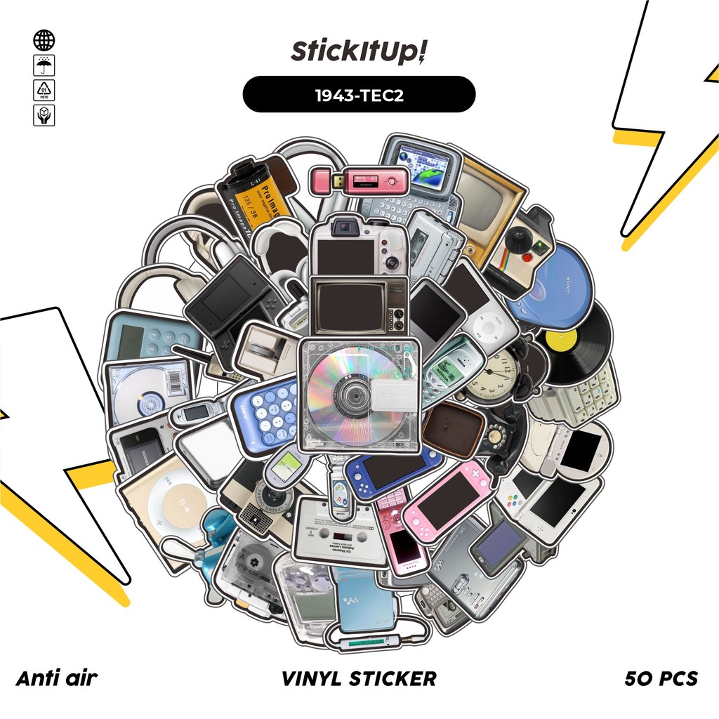 Jual COD 50 Pcs Stiker Pack VINTAGE TECH DEVICE MIX 02 Lucu Aesthetic ...