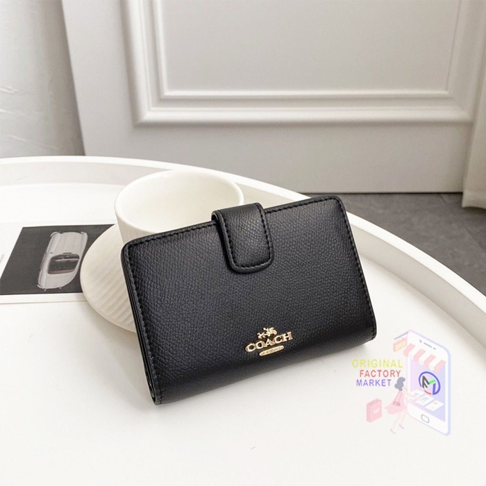 Jual Dompet COC 53436 MEDIUM CORNER ZIP WALLET CROSSGRAIN LEATHER BLACK ...