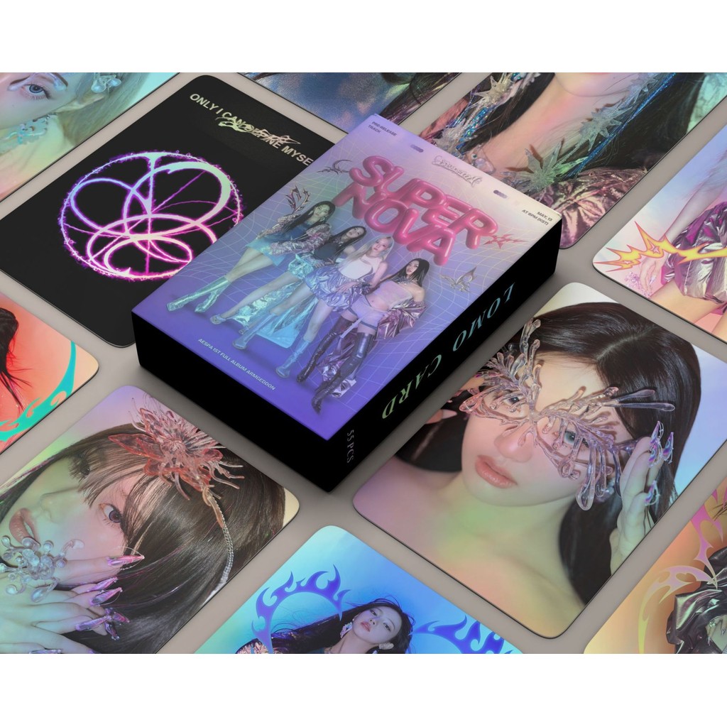 aespa HOT MESS サイン入りフォトカードセット aespa 全員サイン Hot Mess aespa HOT MESS サイン入りフォトカード