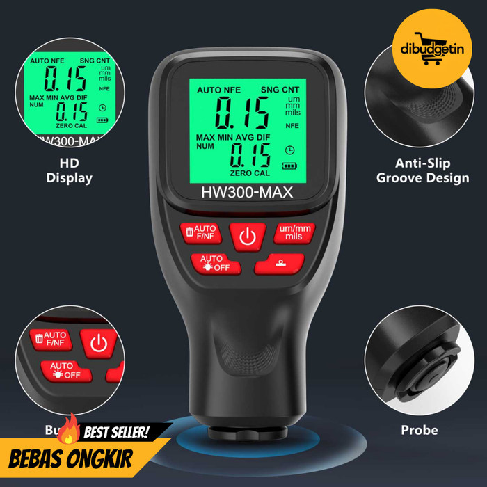 Jual Alat Ukur Ketebalan Cat Paint Thickness Gauge - HW300-MAX | Shopee ...
