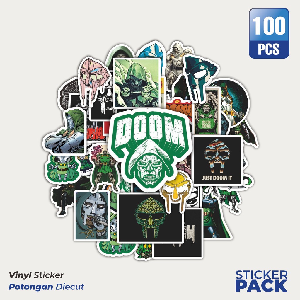 Jual MURAH 100 PCS Stiker MF Doom Series Waterproof Aesthetic- Untuk ...
