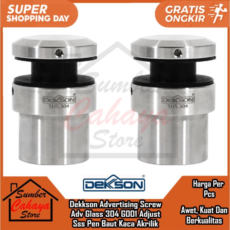 Jual Dekkson Advertising Screw Adv Glass 304 G001 Adjust Sss Pen Baut ...