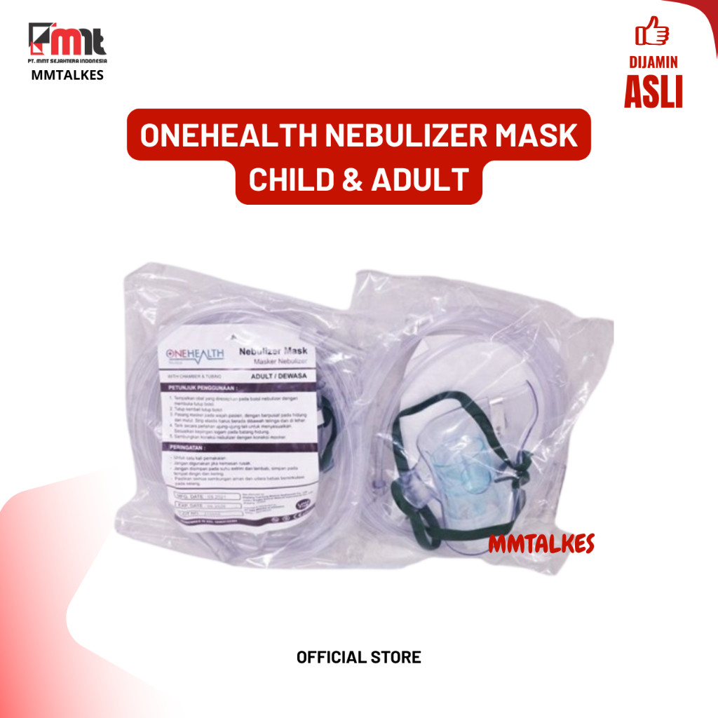 Jual ONEHEALTH Nebulizer Mask Size Dewasa & Anak - Masker Nebulizer ...