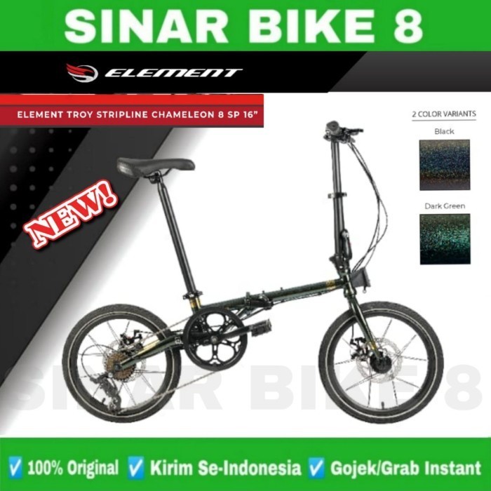Jual Sepeda Lipat Ukuran 16 Inch ELEMENT TROY STRIPLINE CHAMELEON 8 ...
