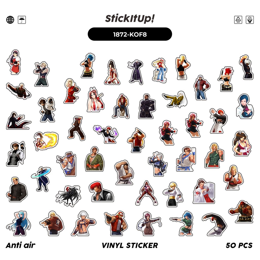 Jual COD 50 Pcs Stiker Pack K1NG OF FIGHTER CHAR MIX 08 Lucu Aesthetic ...