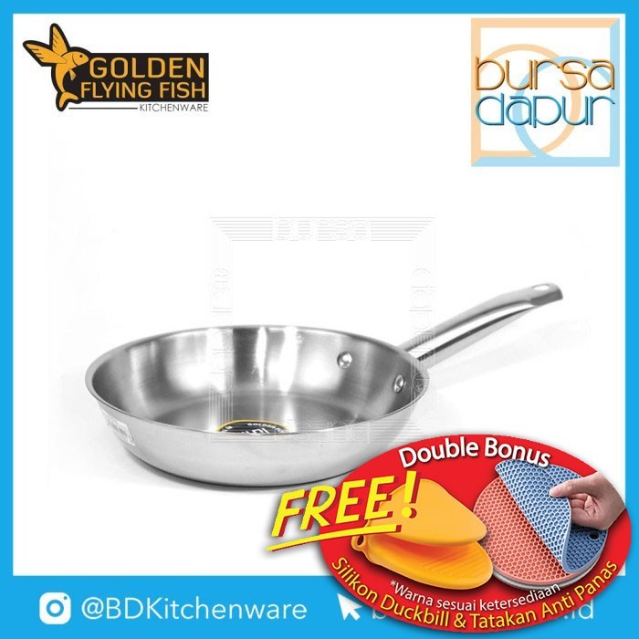 Jual Golden Flying Fish Stainless Steel Fry Pan Hardened 20 cm STFP0220 ...