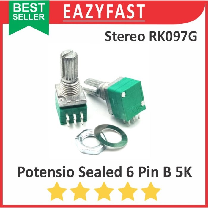Jual Potensiometer Sealed Stereo B5K 5K B 5 K Ohm 6P 6 P Pin Kaki ...