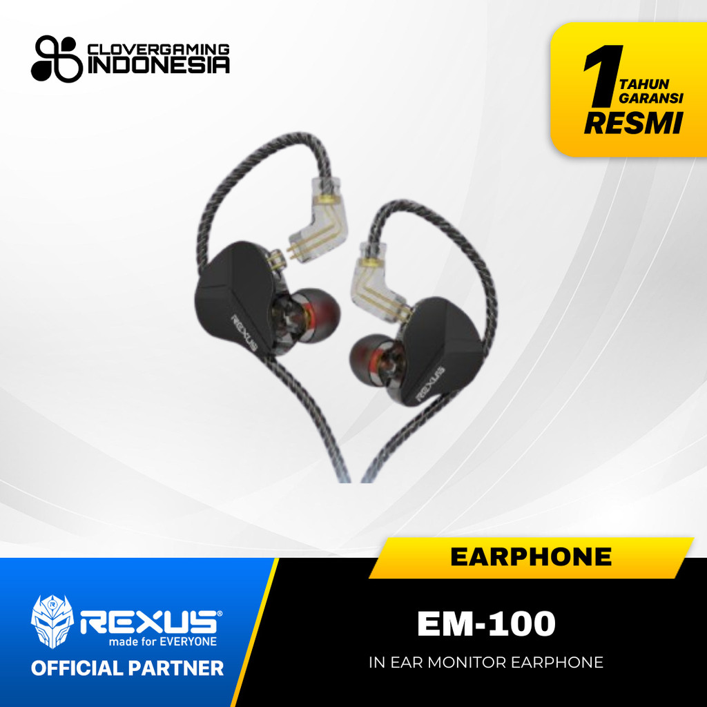 Jual Rexus EM100 EM-100 Wired Earphone Detachable In Ear Monitor 10mm ...