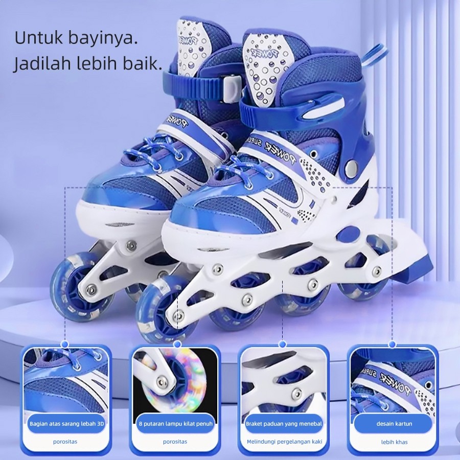 Jual Sepatu Roda Vertikal Anak 6 Warna Ganti Roda Nyaman Dipakai Nilai ...
