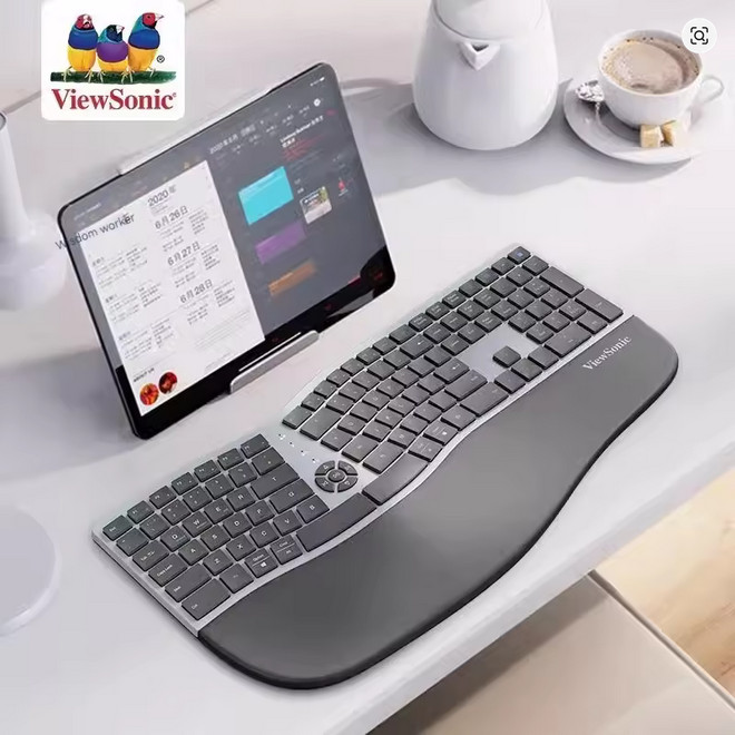 Jual ViewSonic KW980 Split Curved Keyboard Curved Wireless Dual ...