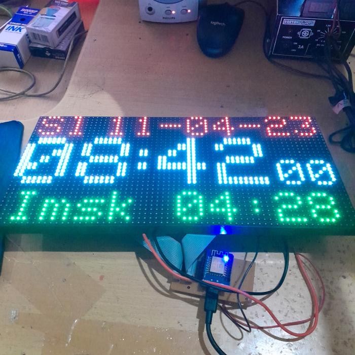 Jual Part Kit Arduino ESP8266 ESP 8266 Wireless Jam Clock & JWS NTP P5 ...