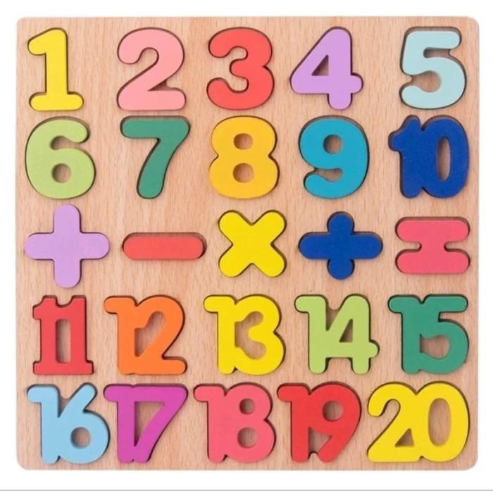 Jual Mainan Edukasi Anak Bayi Balita Puzzle 3D Kayu Angka Huruf Bentuk ...