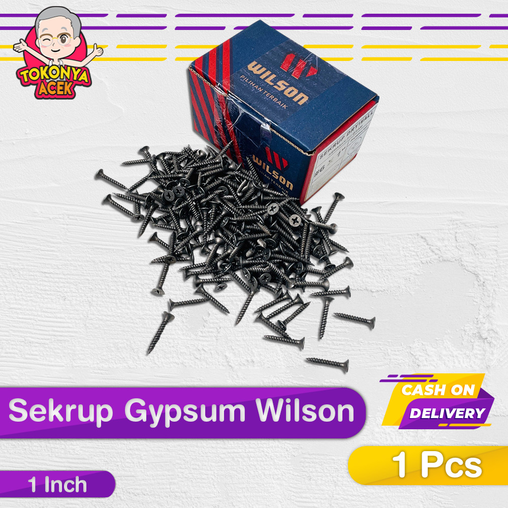 Jual Skrup Sekrup Gypsum 6x1 Inch 1 Box 750 Gram Brand Wilson - Baut ...