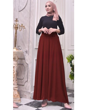 Celana Kulot Wanita Panjang Payung Jumbo Full Puring Ceruty Pakaian Bawahan Fashion Muslim