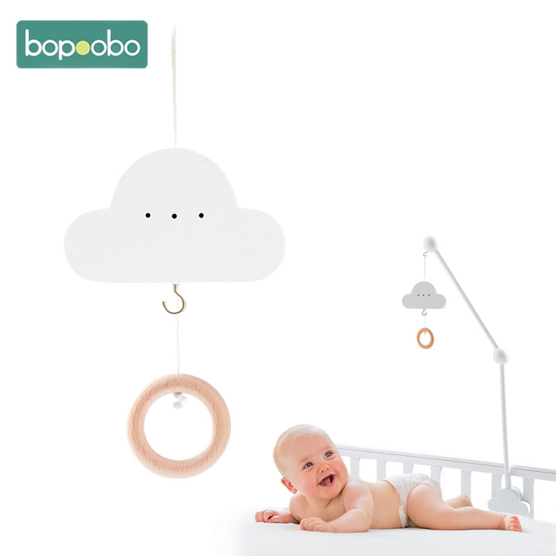 Jual Newborn Crib Cloud Music Box Wood Bed Bell Rattles Toy Mobile ...