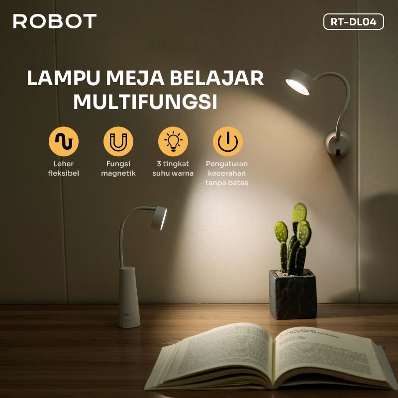 Jual Lampu Meja Belajar ROBOT RT-DL04 Lampu Kamar Tidur Senter Led ...