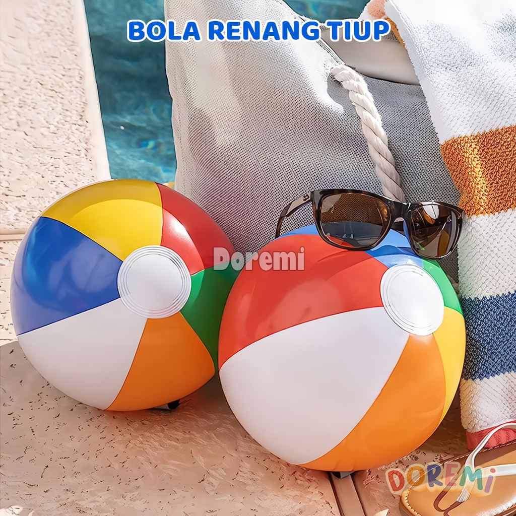 Jual DOREMI Bola Renang Tiup Warna Warni Klasik 25cm 40cm 50cm ...