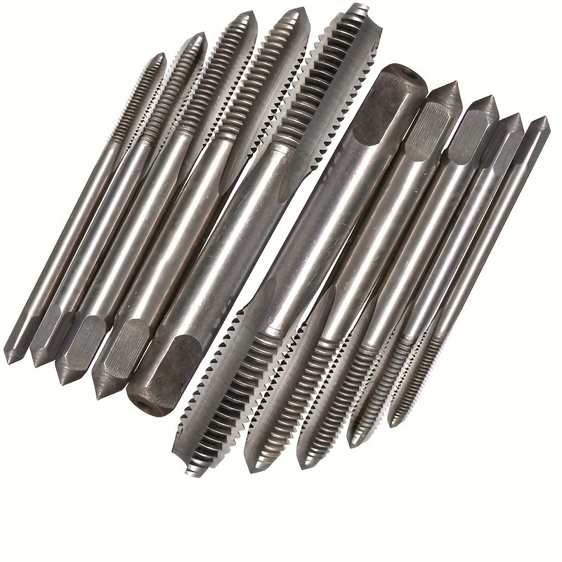 Jual 10pcs High-Speed Steel Spiral Point Thread Tap Set - M3 M4 M5 M6 ...