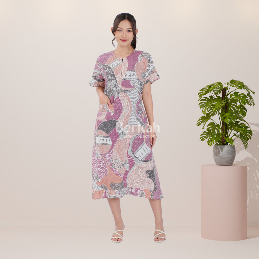 Daster Batik Rayon Busui Resleting Surya Teja 2