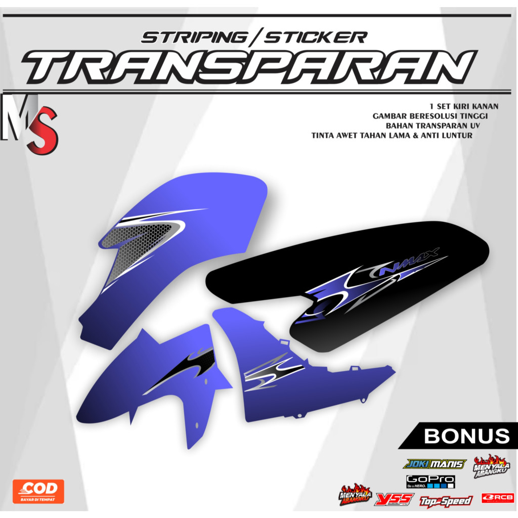 Jual BISA COD Striping Transparan Nmax Old 155 Custom Desain Terbaru ...