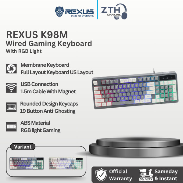 Jual Rexus Battlefire K98M K-98M K 98M Gaming Keyboard RGB LED | Shopee ...