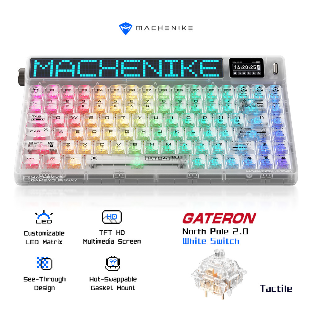 Jual MACHNEIKE KT84 Premium Custom Mechanical Keyboard with Big HD ...