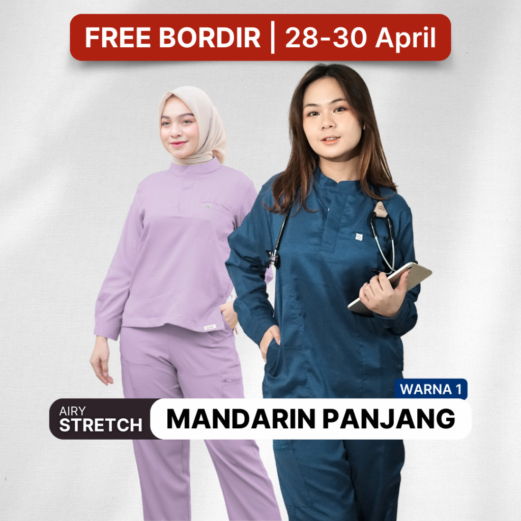 Jual [AIRY STRETCH] Scrub Baju OK Mandarin Panjang - Warna II - Stasis ...