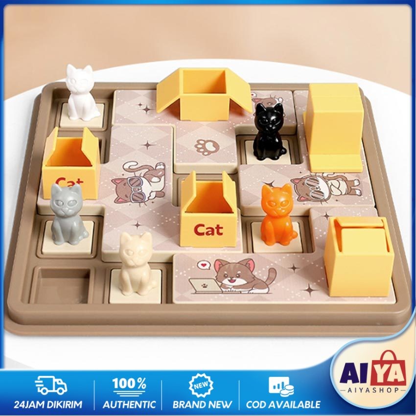 Jual 40 tingkat Cats & Boxes Maze Logic Brain Game Hiding Cat Puzzle ...