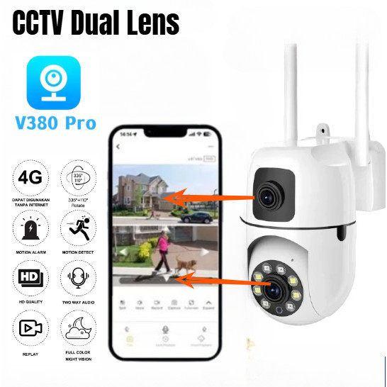 Jual [GARANSI] CCTV IP CAMERA V380 Pro Dual Lens Outdoor Full HD ...