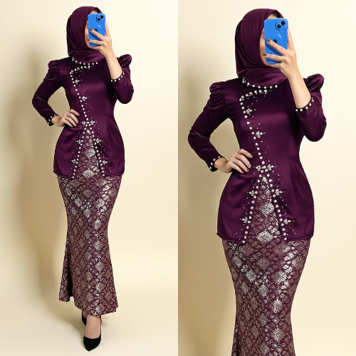 Jual Special Burgundy Mahogany | INARA ROK SONGKET ONE SET SATU SETEL ...