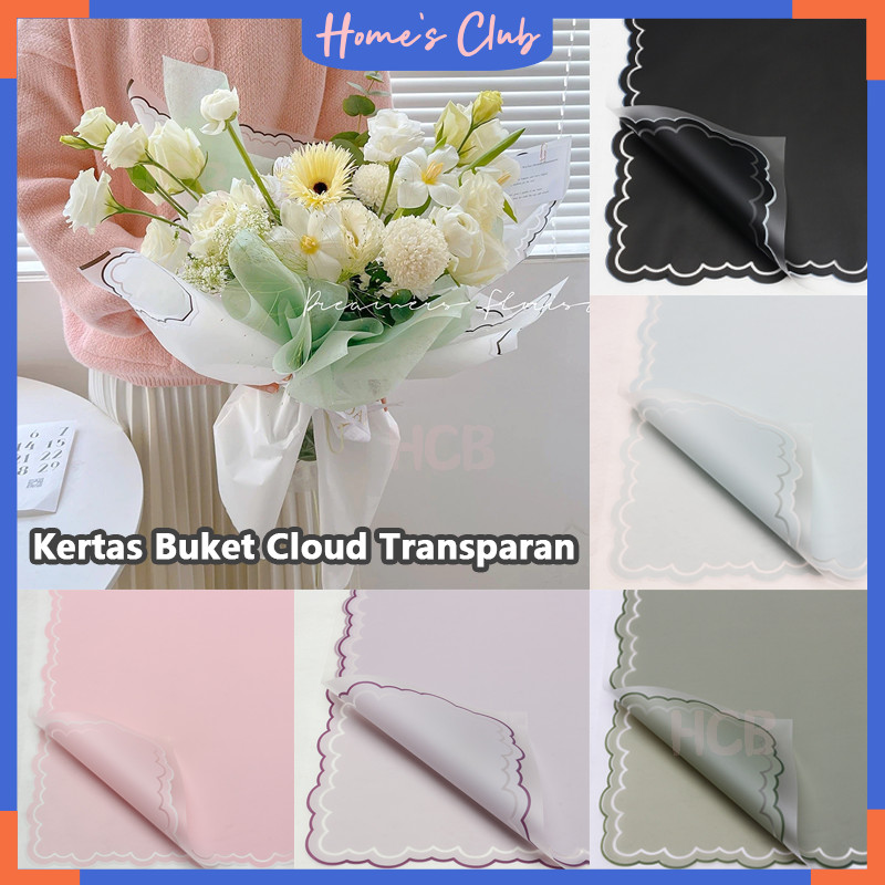 Jual 20 Lembar Kertas Buket Motif Awan Transparan / Flower Wrapping ...