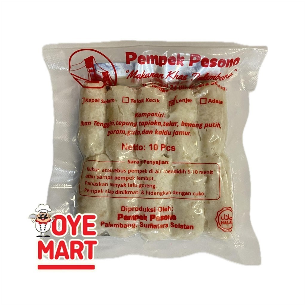 Jual PEMPEK PESONA ASLI PALEMBANG (LENJER) ISI 10 280GR / FROZEN FOOD ...