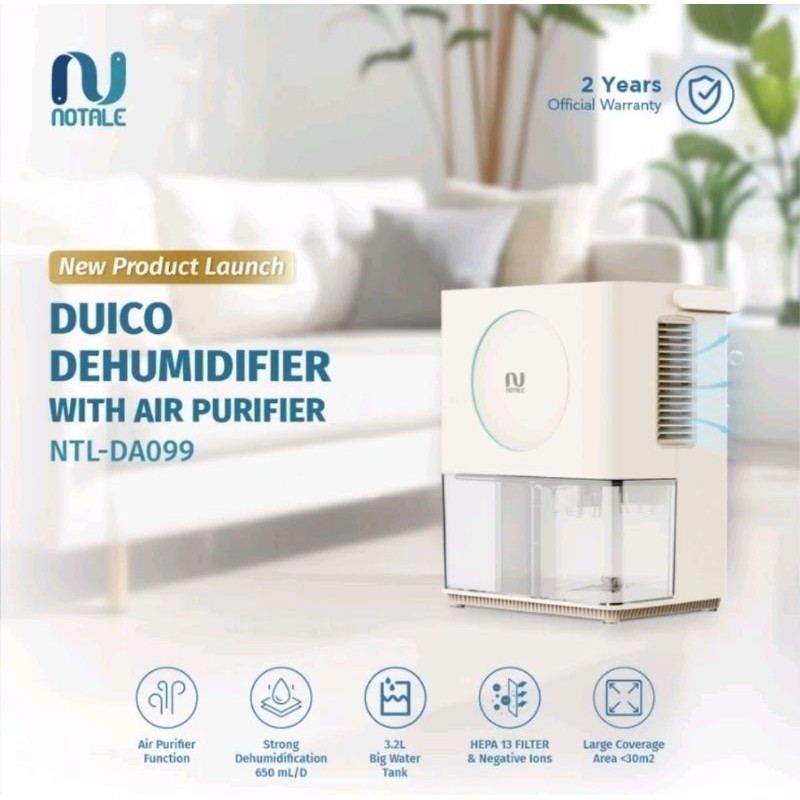 Jual Notale Duico Dehumidifier With Air Purifier Pembersih Dan Penyerap