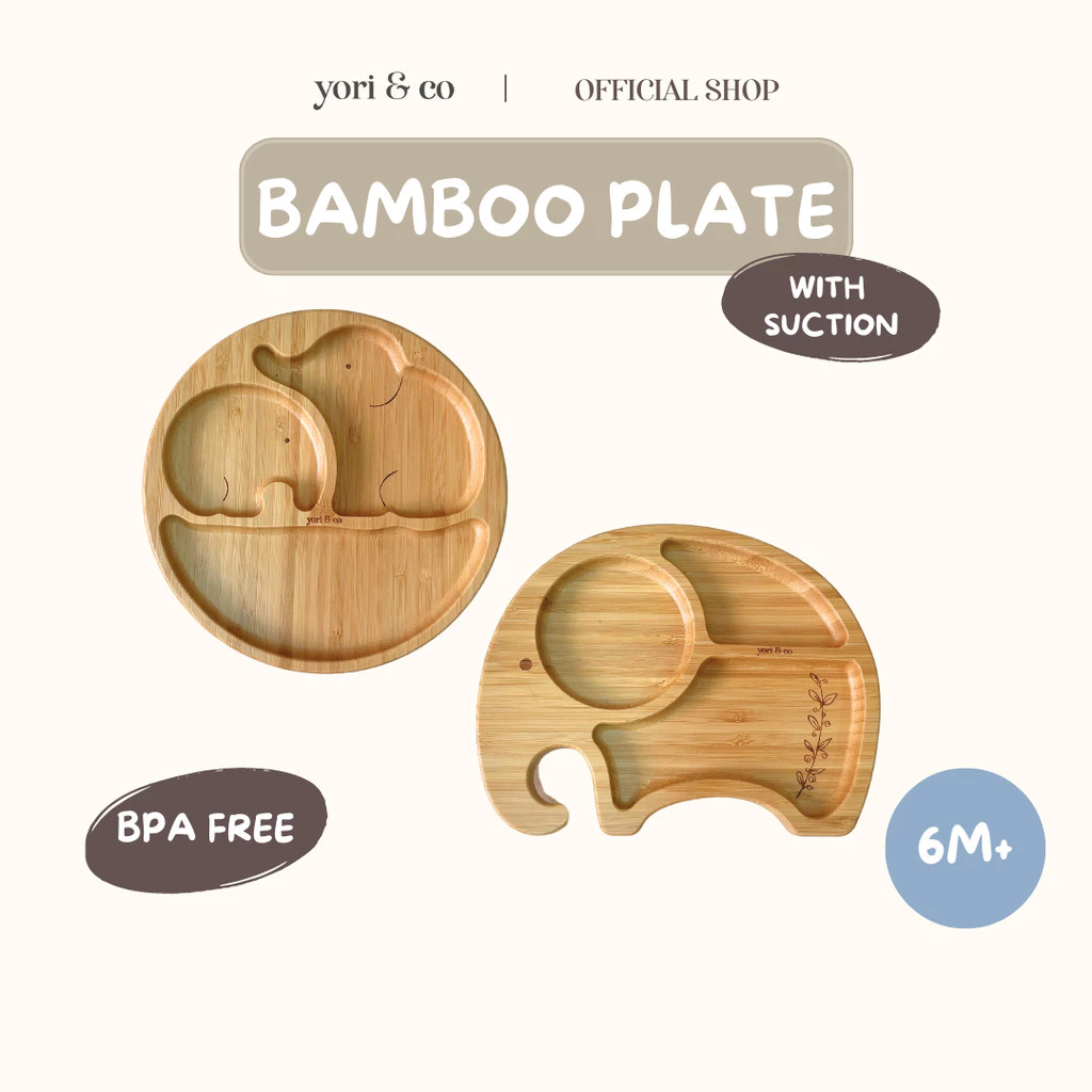 Bamboo Suction Plate - Feeding premium dari Yori & Co