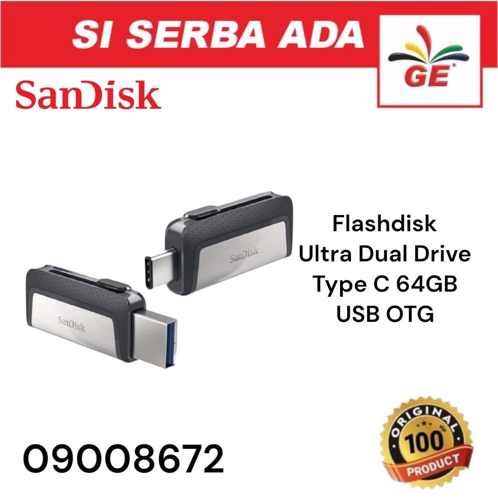 Jual SANDISK Flashdisk Ultra Dual Drive 64GB USB 3.1 OTG Type-C ...