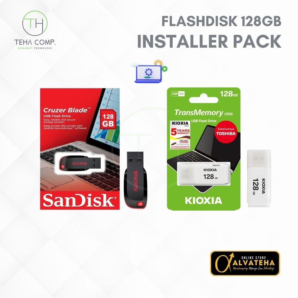 Jual Flashdisk 128GB Paket Lengkap Teknisi Servis PC Komputer Laptop ...