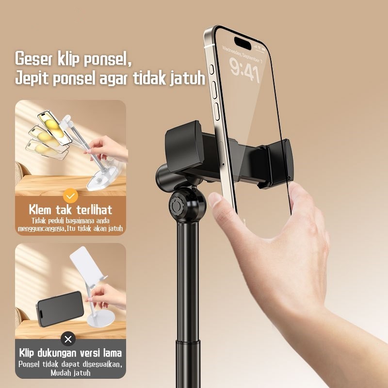 Jual [COD] Standing hp Aluminium phone Stand Flexible 360 Derajat ...