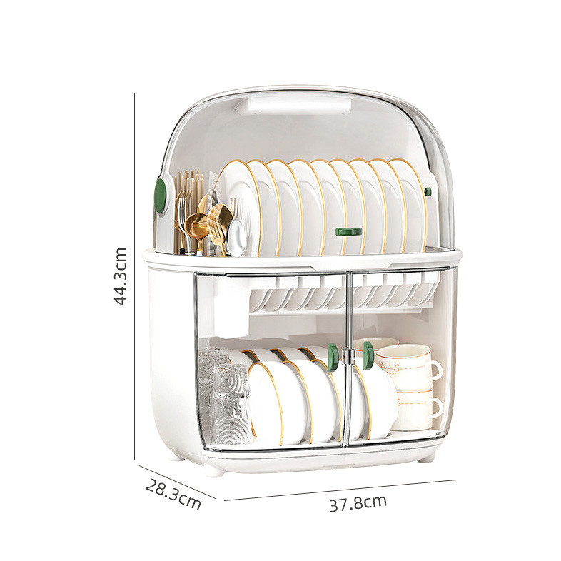 Jual Rak Piring 2 Tingkat Dengan Tutup Dish Drying Rack Rak Piring ...