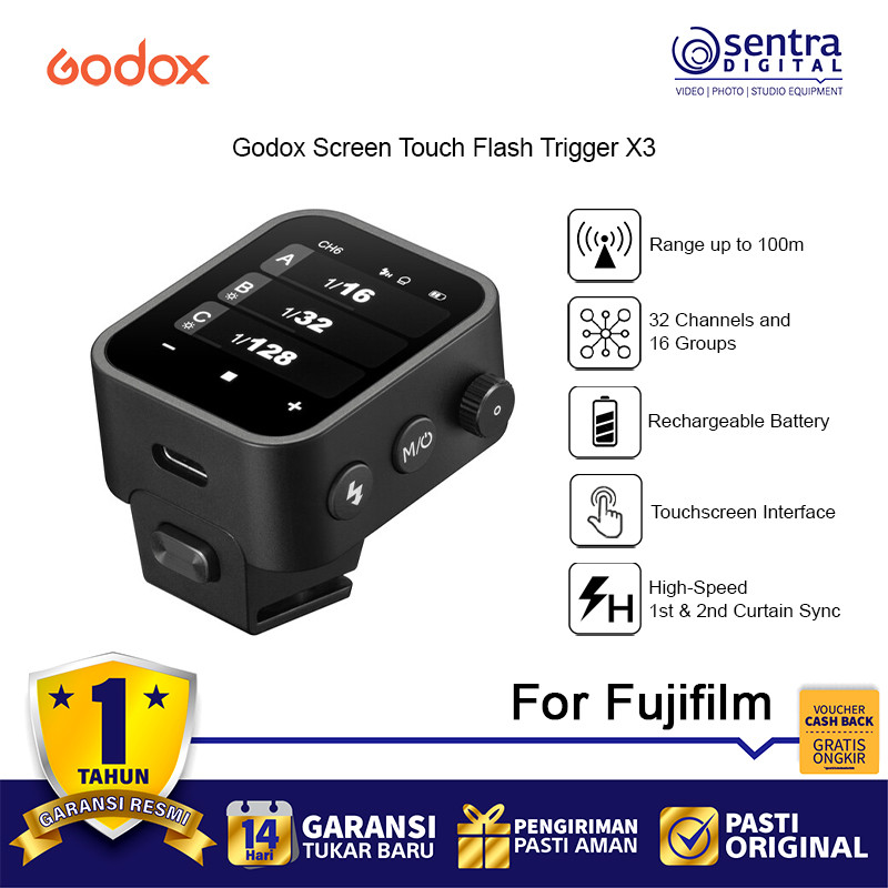 Godox X3N X3-N TTL Wireless Flash Trigger For Nikon Camera, 2.4G Wireless Touchscreen Flash Transmitter, Support TTL Auto/Manual/Multi Flash, Built-in Lithium Battery, High-Definit OLED Screen - Foto 9