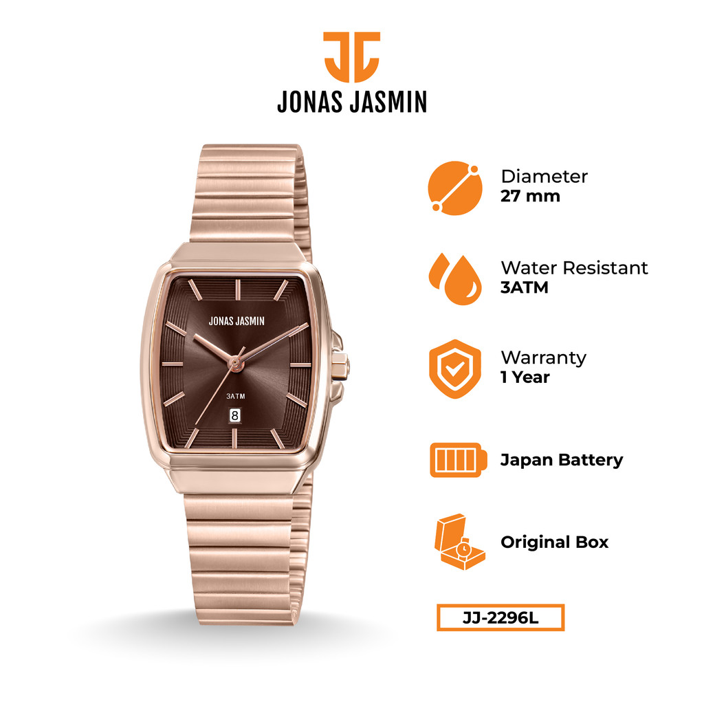 Jonas Jasmin - Jam Tangan Wanita Analog JJ-2296L Include Box Fullset