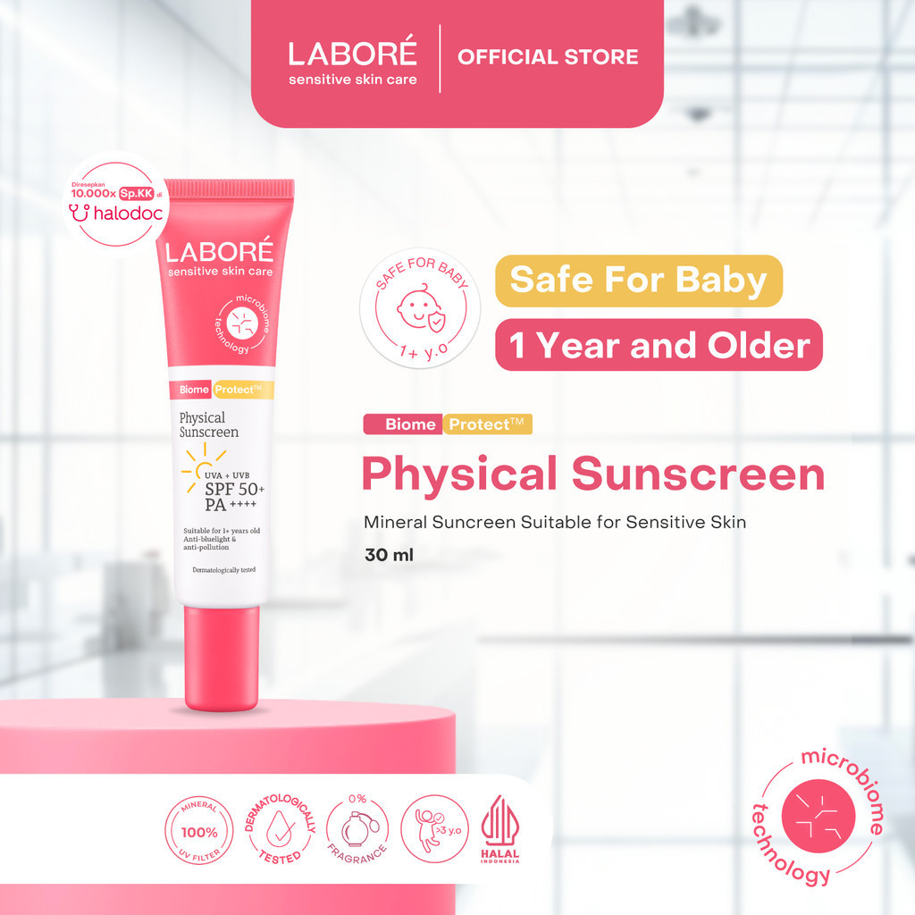 Jual Labore Physical Sunscreen Sensitive Skin SPF 50 PA++++ Full Size ...