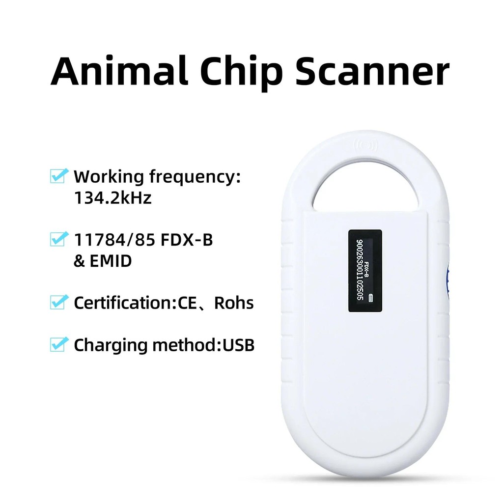 Jual 5YOA Handheld Pet Microchip Scanner with OLED Display USB RFID ...