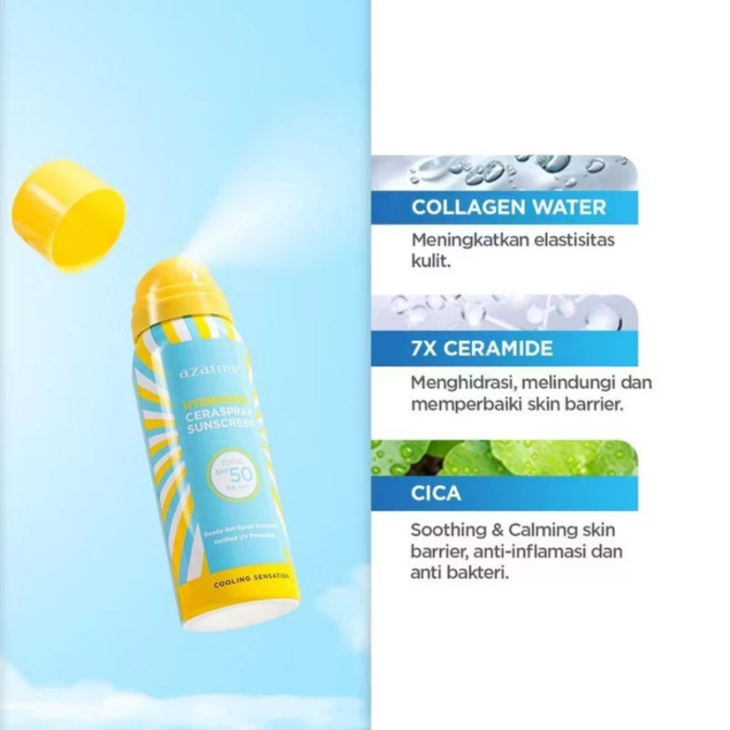 Jual Azarine Hydracool Ceraspray Sunscreen SPF 50 (50ml) | Shopee Indonesia