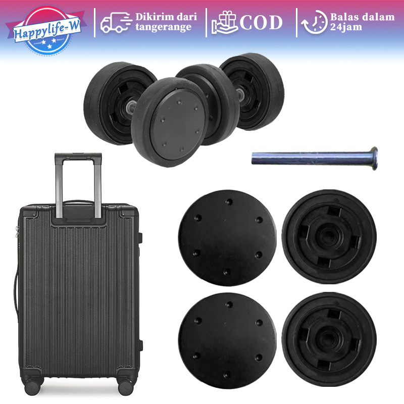 Jual 4pcs/Set Roda Koper Double Wheel Set Hitam Polos Roda Koper ...