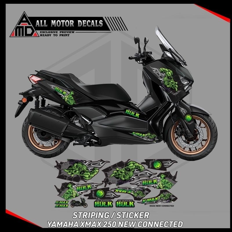 Jual Stiker Decal Yamaha Xmax 250 New Connected Livery Hulk / Sticker ...