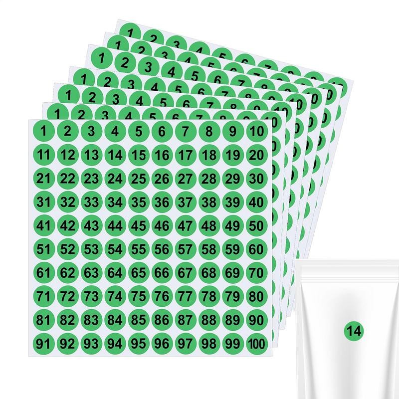 Jual Numbered Stickers 7X Inventory Number Sticker Labels 1 Inch Round ...